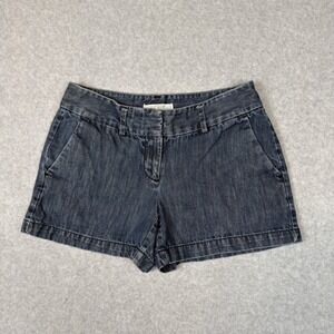 Ann Taylor Loft Womens 00 Denim Shorts Cotton Dark Wash Blue Casual Summer